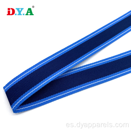 Corizas a rayas de 22 mm de cinta de poliéster azul para coser